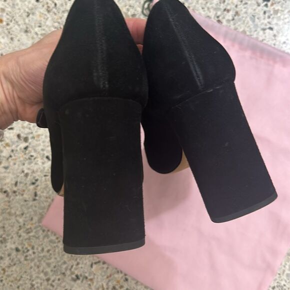 Kate Spade Maren pump Mary Jane rhinestone suede heel 9.5 - Picture 6 of 9